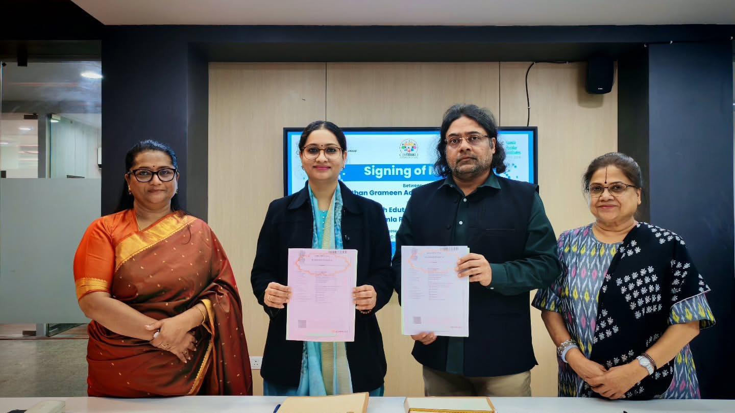 RAJEEVIKA signing an MoU with Suwarn Path Edutech Ventures (Kamla Poddar Group).